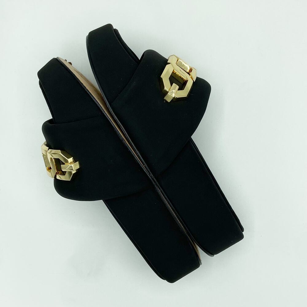 Good American Chain Platform Slides Size 9.5 Blac… - image 7